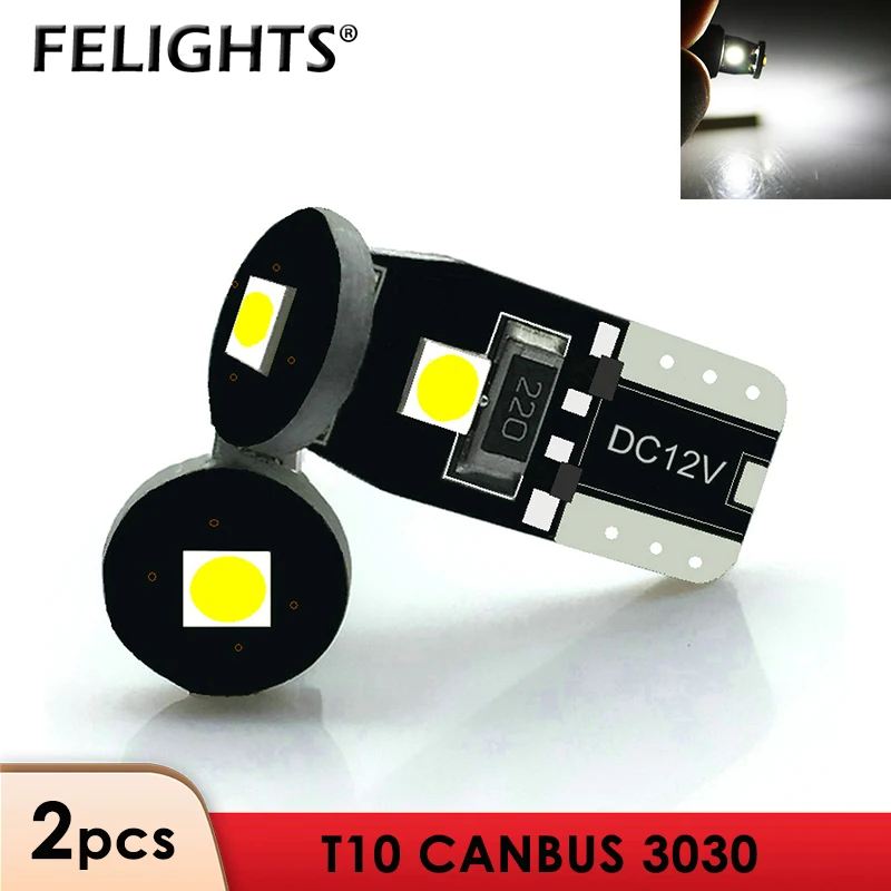 

2x T10 W5W Автомобильный светодиодный Поворотная сигнальная лампа Canbus Авто Интерьер Купол Чтение светильник, на танкетке, с боковой парковки за...