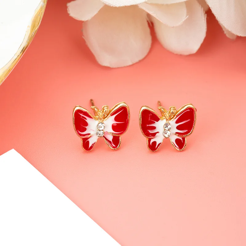 

A Pair Cute Cartoon Kids Earrings Kawaii Korean Flower Animal Alloy Ear studs For Girls Children Birthday Gifts Lovely Jewelry