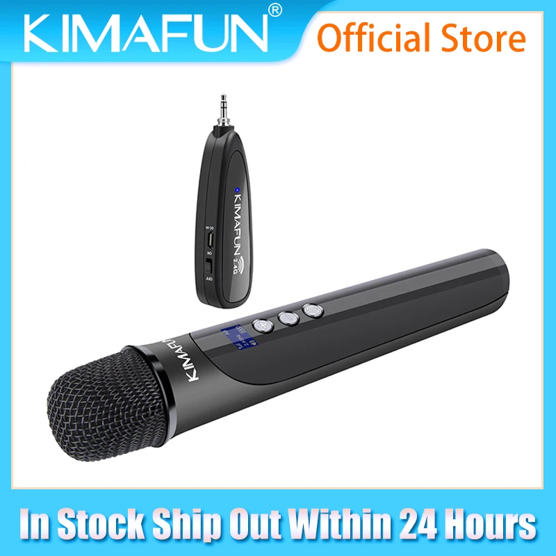 

KIMAFUN Handheld Condenser Microphone Wireless Mic System for Karaoke Nights and House Parties to Have Fun Over The Mixer,PA