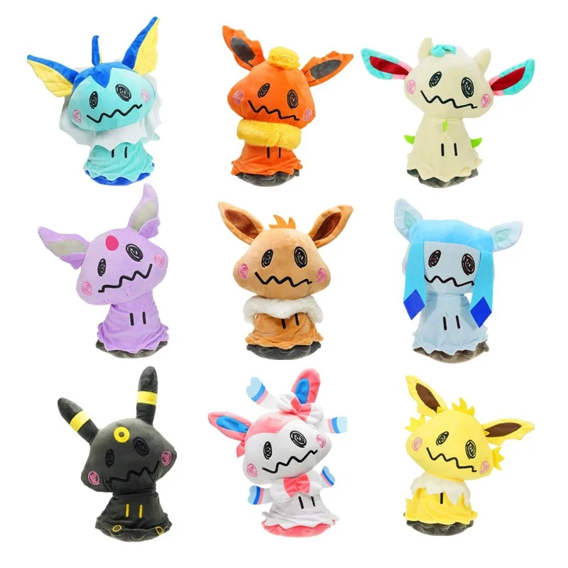 Pokemon Plush Stuffed Animal Toy Mimikyu Cosplay Eevee Vaporeon Jolteon Flareon Espeon Glaceon Sylveon Plush Doll for Children