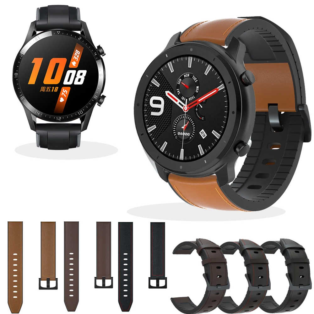 

Новый кожаный чехол + Силиконовый ремешок для часов Xiaomi Huami Amazfit GTR 42 47 мм/GT2 Pro Смарт Браслет для наручных часов Garmin Вену кв браслет