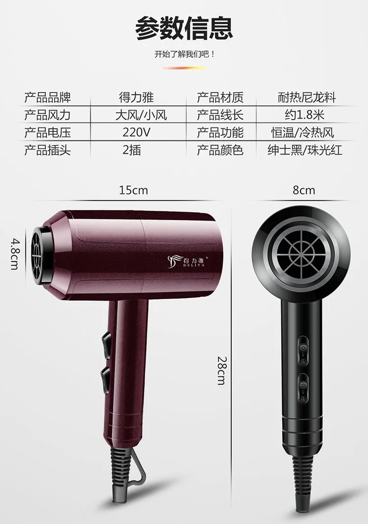 

220V Professional Negative Ion Hair Dryer Electric Blow Dryers Hairdryer 3 Heat And 2 Speed Air Hairdryer Diffuser