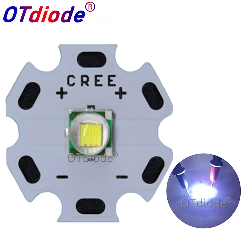 1-10 шт. CREE XML XM-L T6 светодиодный U2 10 Вт Холодный белый 10000 к высокая мощность светодиодный Диод с 14 мм 16 мм 20 мм 25 мм PCB для DIY