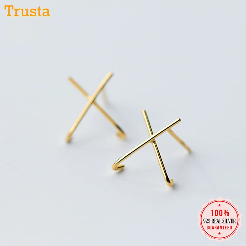 Trustdavis,, Настоящее серебро 925 пробы, с буквой Х, серьги-гвоздики для женщин, девочек, детей, девушек, хорошее модное ювелирное изделие DA222