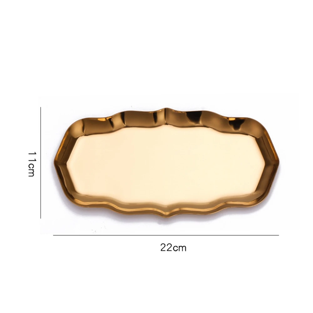 

Jewelry Watch Display Plate Stainless Steel Storage Trays Fruit Snacks Bath Kitchen Organizer Tools Metal Storage Tray Ornaments