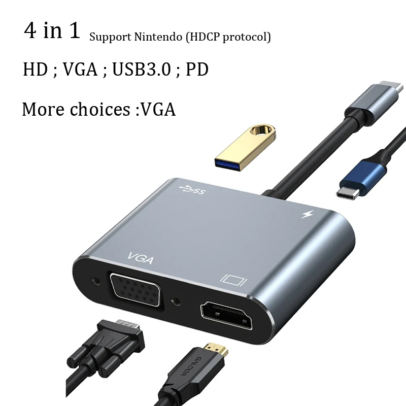Тип C док станция для ТВ Nintendo Switch переносная USB до 4K HDMI совместимость с 3 0 PD Macbook Pro