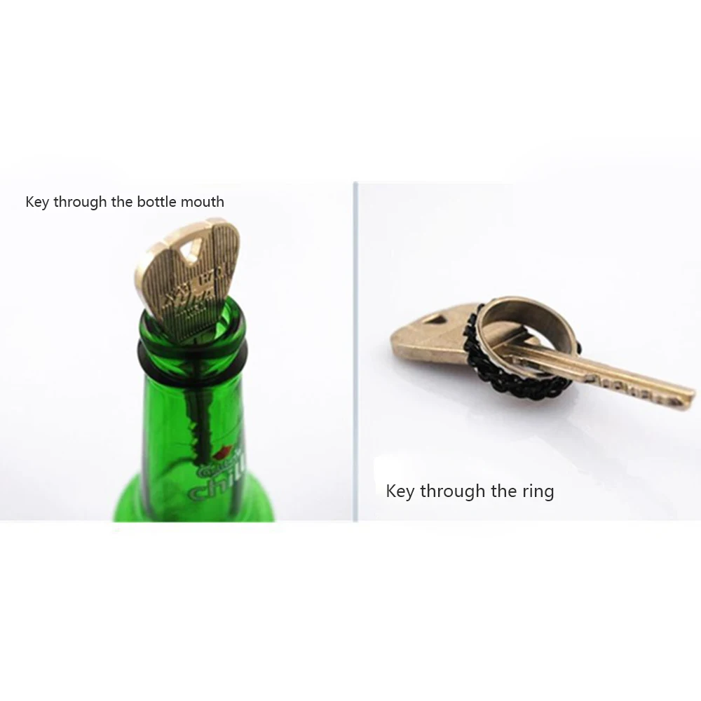 

2pcs Magic Tricks Toys Folding Deformation Key Through Bottles or Rings for Beginner or Professional Magicians Stage Magic Props