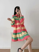fall clothes for women shirt dress a line color long sleeve mini dress 2021 comfortable lady streetwear vestidos de mujer casual
