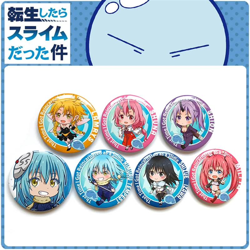 7pcs Anime That Time I Got Reincarnated as a Slime Pin Badge Brooch Pins for Bacg Cosplay Prop Decor Collection Boy Girl Gift | Украшения и