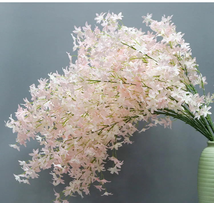 

3 Branches For One Piece Elegant Artificial Hanging Orchids Wisteria Garland Flower For Home Ornament Wedding Decoration Supplie