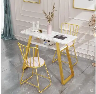 

Japanese manicure table special bargain economy simple modern web celebrity single two person manicure table and chair set