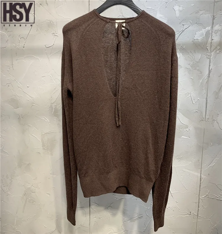 【HSY】2019 Осень Зима Новый женский длинный рукав круглый вырез свободный