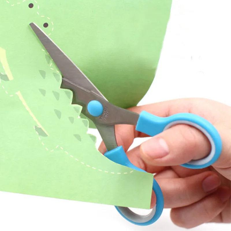 Фото JTSIP милые ножницы для детей DIY канцелярские декоративные ремесленные ножницы безопасные круглые пластиковые ножницы для резки бумажных нож... №4