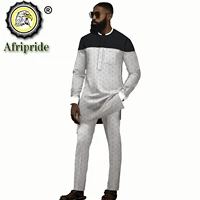 bazin riche african clothes for men print jacket and pants set plus size formal outfits dashiki ankara tracksuit s2016056