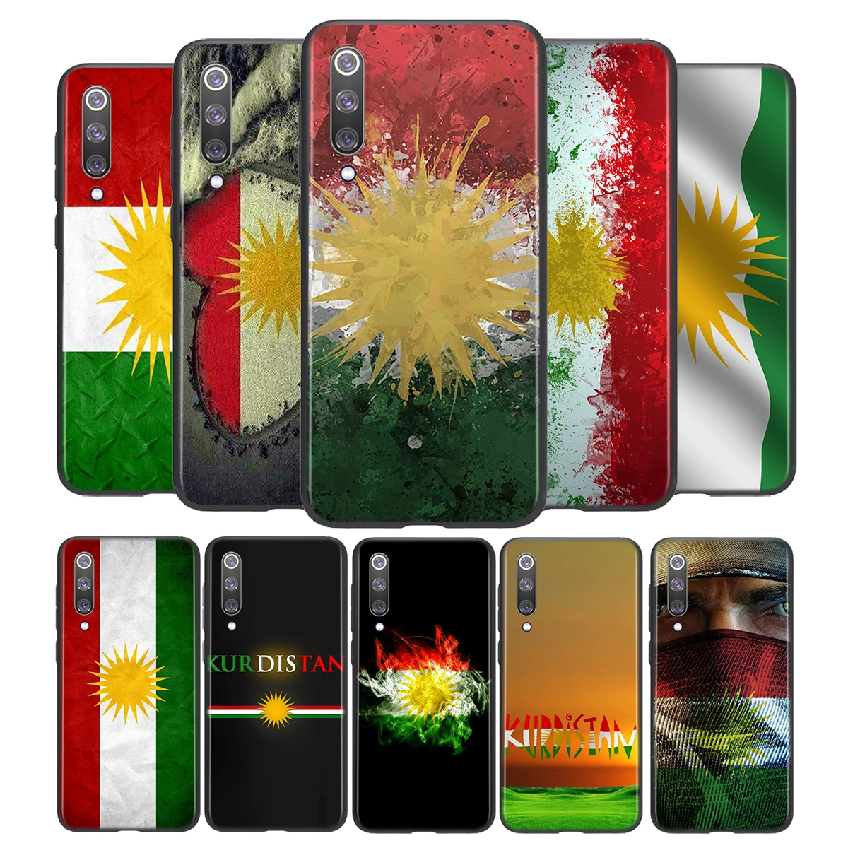 

Kurdistan Flag For Xiaomi Mi 11i 11 10T 10i 9T 9 Note 10 Ultra Lite Pro 5G SE Black Phone Case Soft TPU Funda Capa