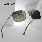 Солнцезащитные очки AOFLY мужские с пружинными петлями, поляризационные антибликовые винтажные солнечные очки в металлической оправе, UV400, для вождения