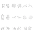 Женские серьги-гвоздики MEYRROYU, милые серьги из нержавеющей стали серебристого цвета с животными, массивное Ювелирное Украшение, 2021