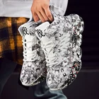 Кроссовки YRZL Мужские дышащие, спортивная обувь для бега, уличная модная Уличная обувь на толстой подошве, белые, размер 46