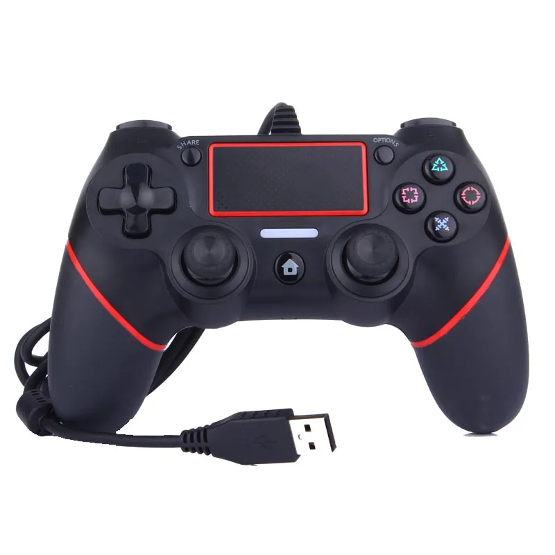 Red Dualshock 4 проводной джойстик usb для PS4 джойстик геймпад двойной шок для PS4 консоль для Playstation 4 джойстик контроллер - Цвет: Red