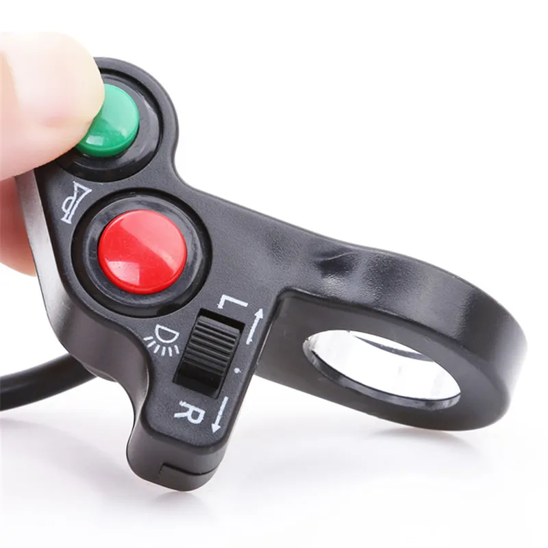 

3 in 1 E-Bike Motorcycle Handlebar Switch Assembly Electric Scooter Dirt Bike Turn Signal Horn Button ON-OFF Switch