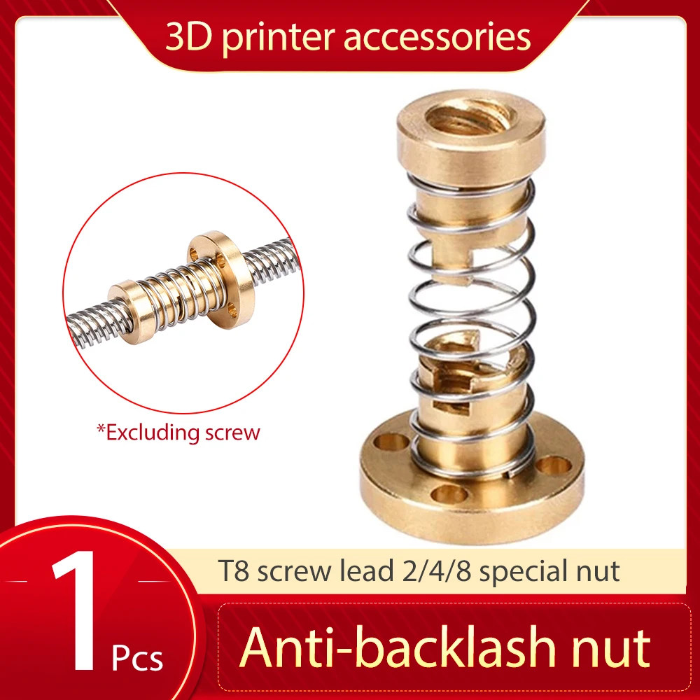 

Противоударная пружинная гайка T8, зазор, гайка для 2/4/8 мм Acme, резьбовой стержень, свинцовые винты «сделай сам», детали для 3D-принтера с ЧПУ