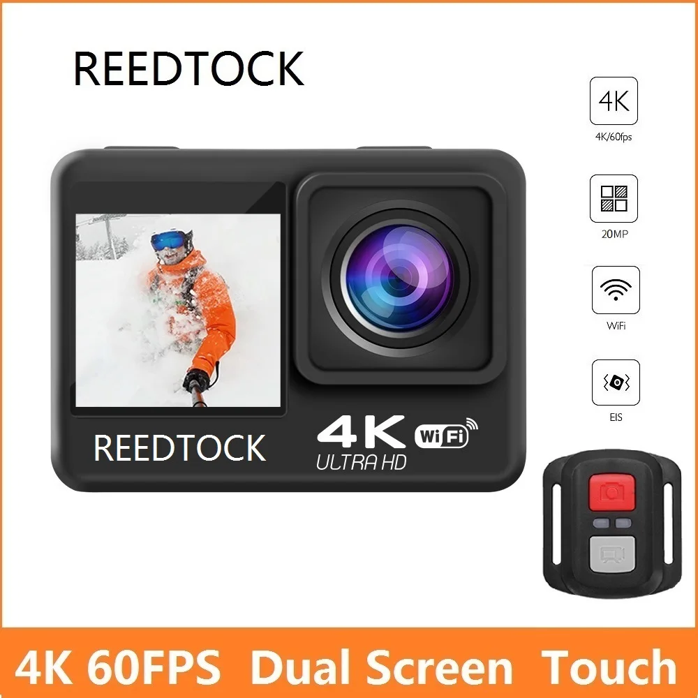 Action Kamera 4K 60FPS 20MP 2,0 Touch LCD EIS Bildschirm WiFi Wasserdichte Fernbedienung 4X Zoom Helm Gehen 9 pro Sport Video Recorder