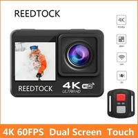 action camera 4k 60fps 20mp 2 0 touch lcd eis screen wifi waterproof remote control 4x zoom helmet go 9 pro sport video recorder