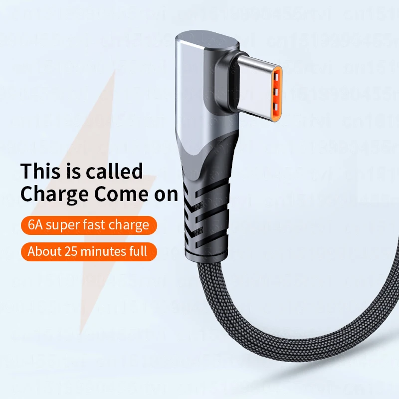 66W USB Type C Cable 6A Fast Charging Wire For Huawei P40 30 USB c cable For Samsung Galaxy A50s 20s xiaomi redmi Fast cable 3M