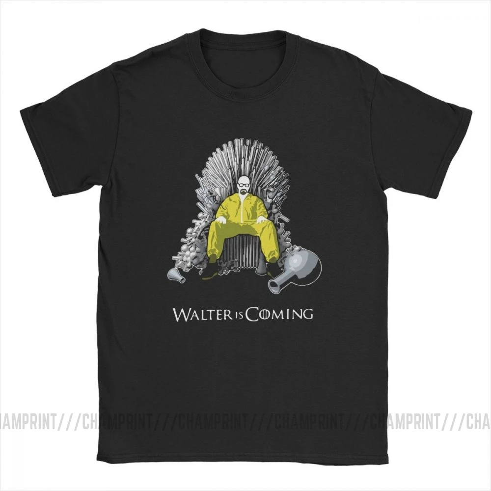 Walter Is Coming Breaking Bad X Game Of Thrones мужские Футболки Уличная хлопковая футболка с короткими рукавами классическая одежда