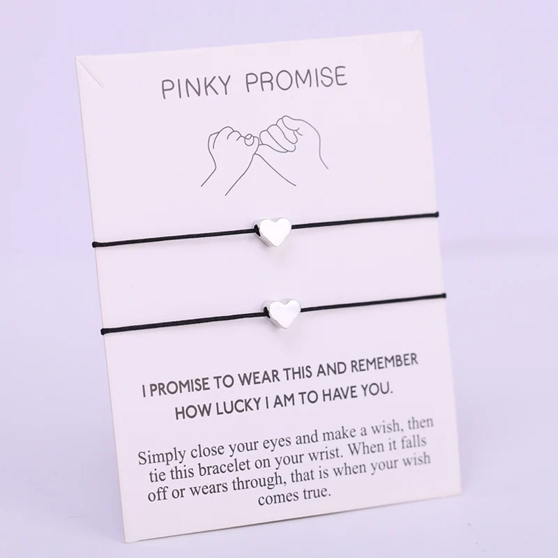 (Набор) регулируемые браслеты для влюбленных женщин и девушек с сердцем друзьями