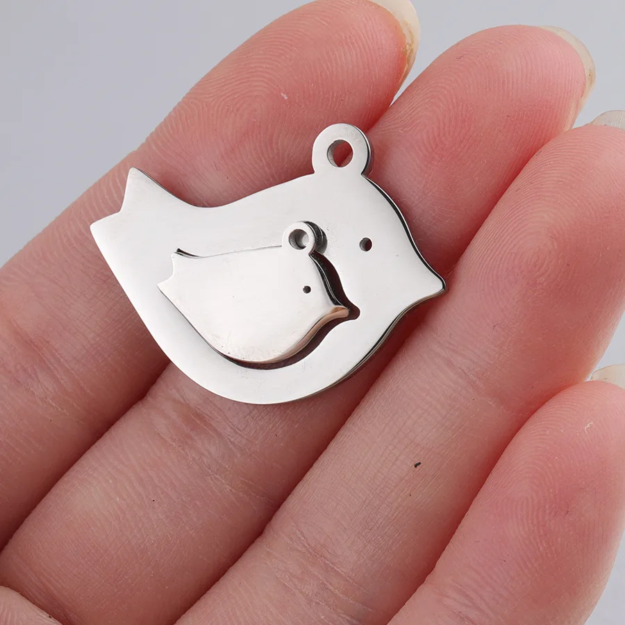 

5Pcs/lot Stainless Steel Big Small Types Hollow Bird Charms Pendants For Jewelry DIY Making Handmade Accessories