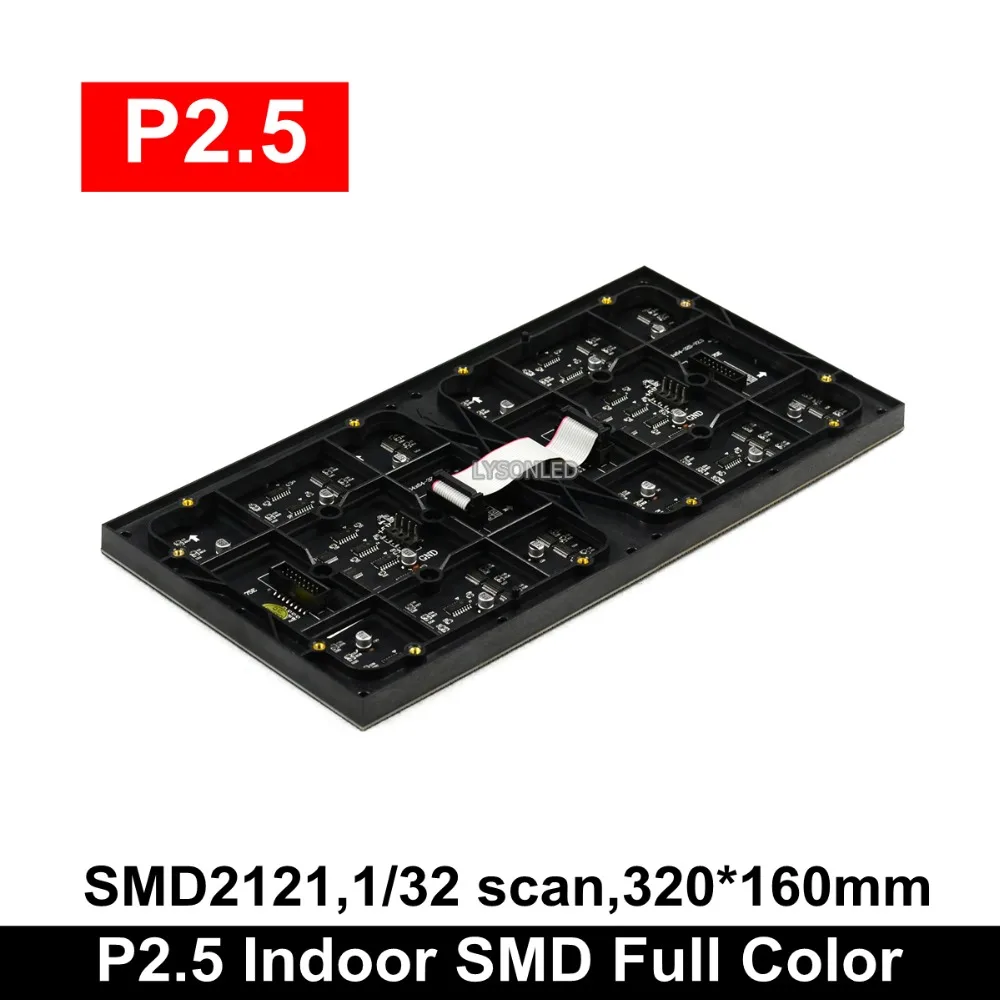 P2.5 Крытый SMD2121 полноцветный светодиодный дисплей модуль 1/32 сканирования 320x160 мм, супер высокой четкости RGB светодиодный видеостена панель