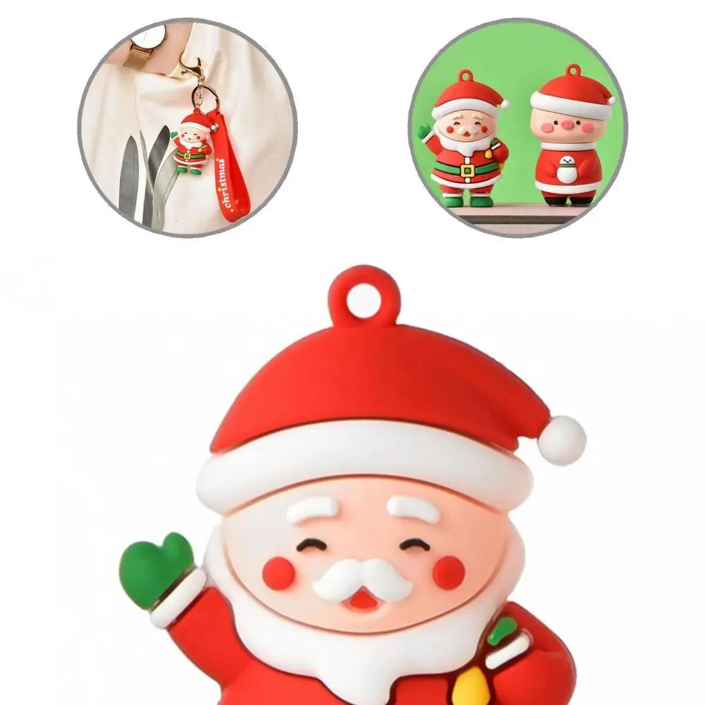 

Widely Applied Useful Christmas Soft Glue Cartoon Doll Keychain Accessory Santa Pendant Santa Image for Desktop