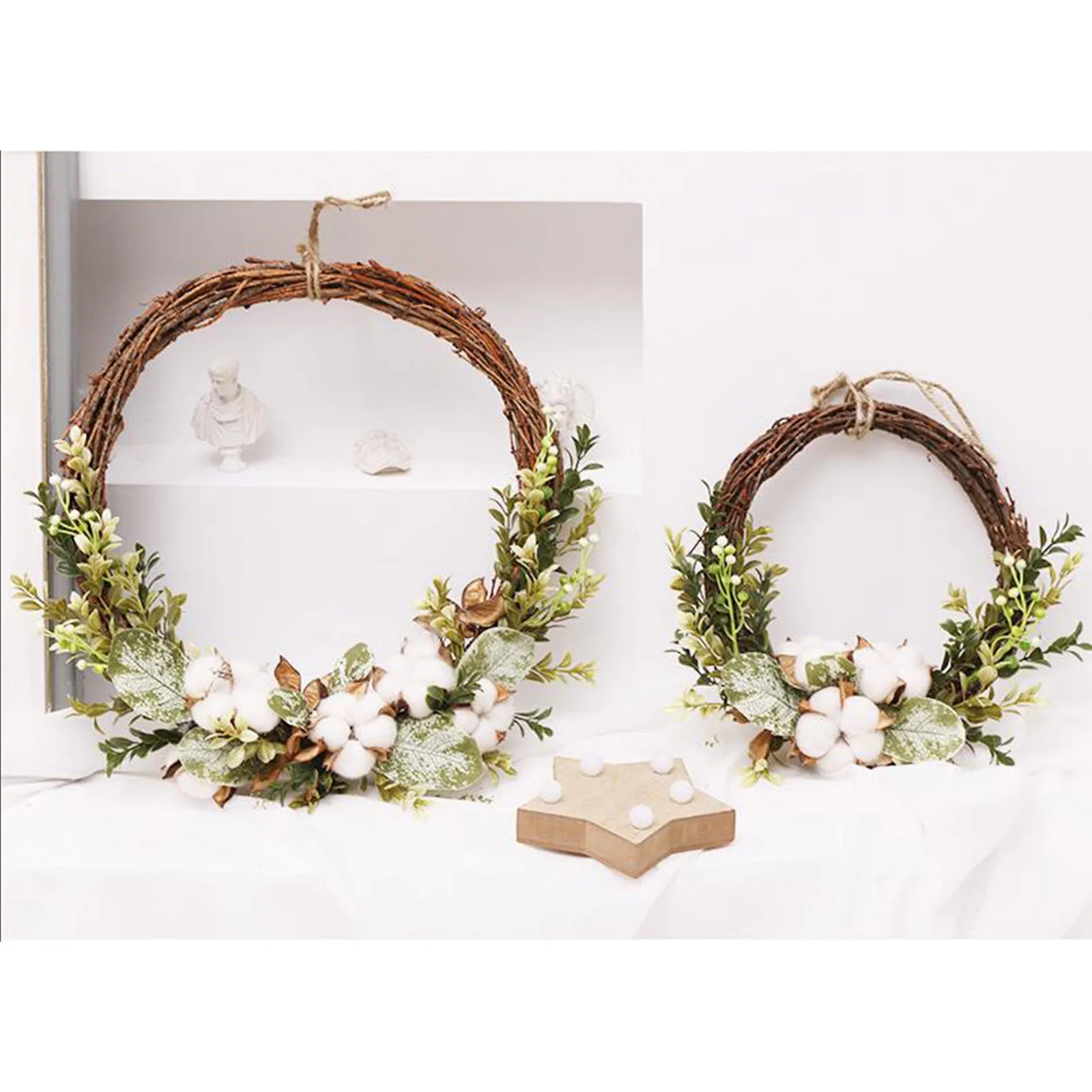 

home decor wedding decoration Cotton Leaf Simulation Wreath Easter Decoration Door Pendant valentines day easter decoration