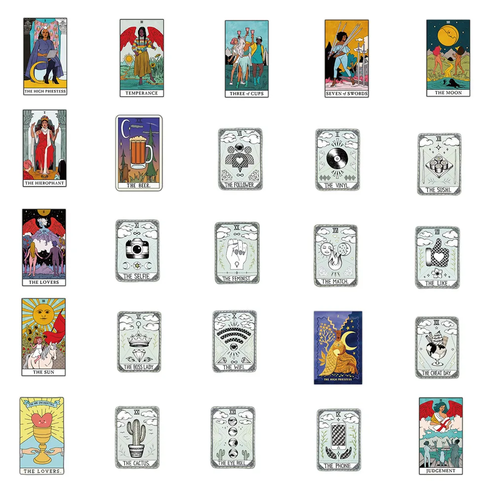 

10/30/50pcs Tarot Stickers Vinyl Waterproof Stickers for Kids Laptop Phone Toy Stickers Computer Motorcycle Decals