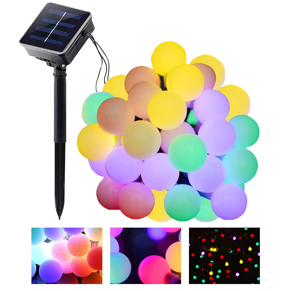 

Solar Lamp Crystal Ball Waterproof LED String Light Fairy Bulb Garden Christmas Decor For Outdoor Solar Lights Garland