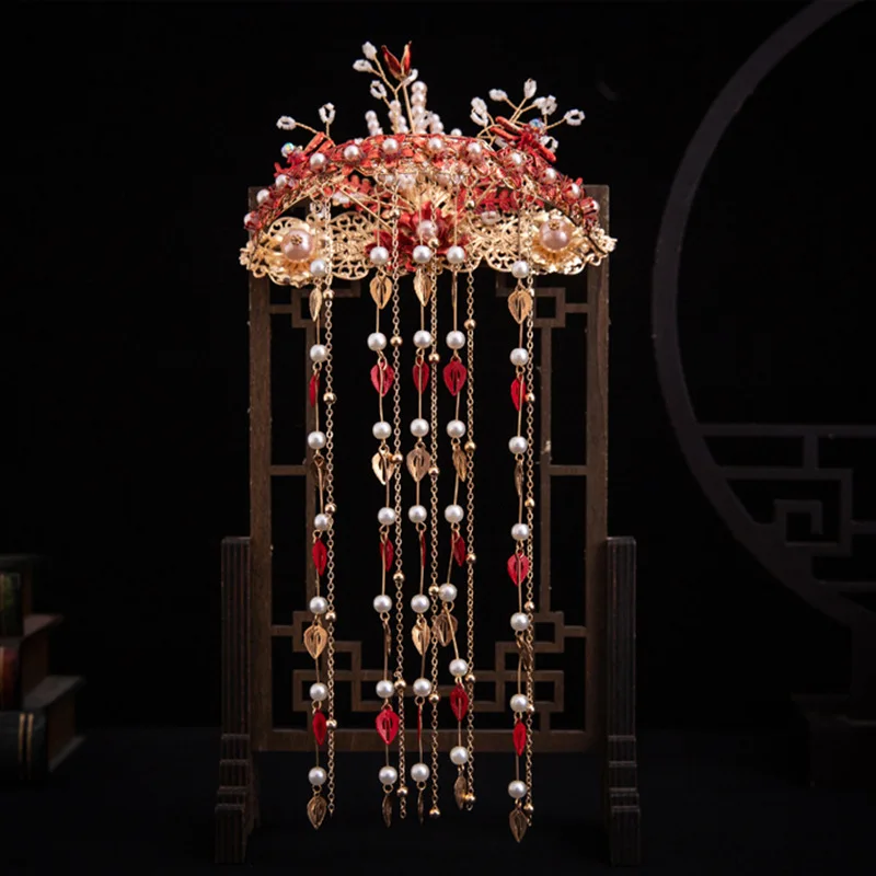 Свадебные короны Феникс красные кристаллы императрица головной убор Принцесса
