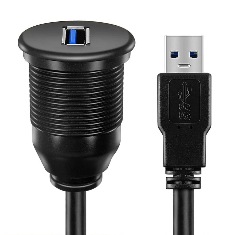 Фото Wasserdicht Unterputz USB-док-адаптер для приборной панели, порт USB 3,0 Männlich zu Weiblich Verlängerung, кабель для авто Motorrad №5