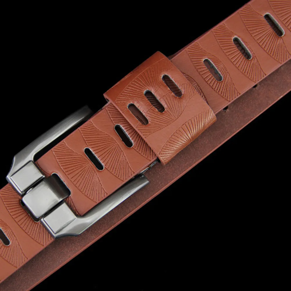 Мужские ремни кожаный Гладкий Пояс Пряжка Досуг ремень мужской аксессуары #