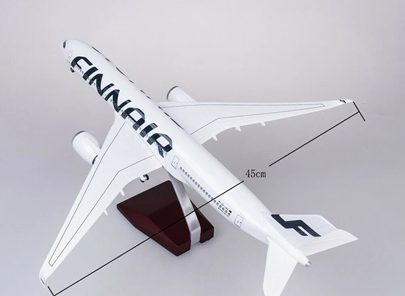 В наличии 47 см 1/142 A350 FINNAIR авиалайнер самолет модель с светодиодный светильник