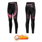 Светоотражающие женские велосипедные брюки, зимние Бриджи 5D с гелевыми вставками, трико для спорта на открытом воздухе, езды на велосипеде