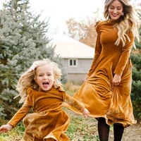 spring autumn family matching mother daughter dresses clothes big sister little sister matching outfit mommy and me clothing
