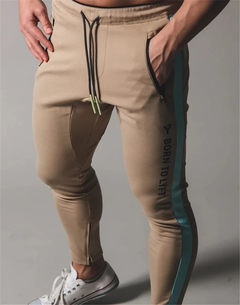 Брюки мужские Спортивные На молнии повседневные штаны с карманами хлопковые тренировочные Джоггеры для