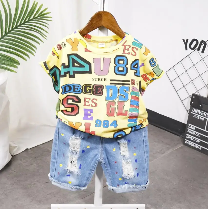 

Children's short-sleeved clothes Fashion Summer Toddler Baby Kids Boy Tops T-shirt Short Pants Outfit Set Kids Clothes sport set
