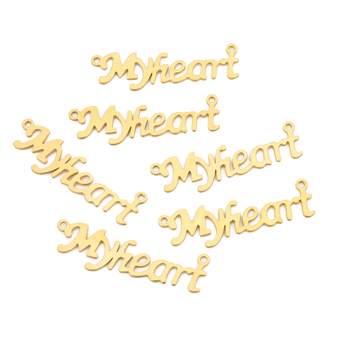 

5pcs/lot 10.6X37.5mm Myheart Charm Letter Engraved Pendant Findings Fashion Unique Elegant Charms For DIY Jewelry Making Gift