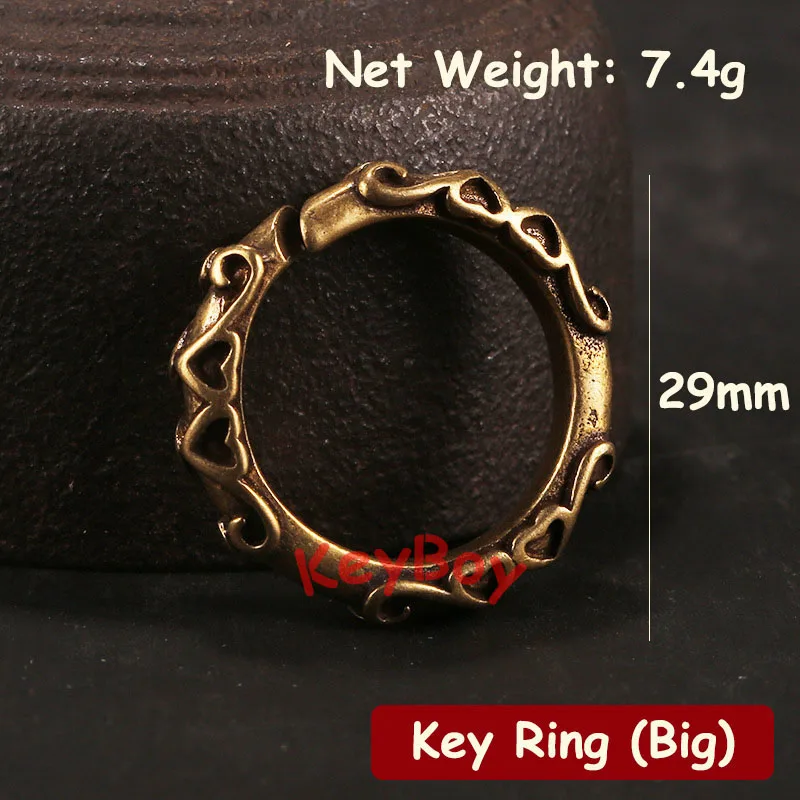 Латунный брелок для ключей ручной работы с рисунком сердца винтажное медное