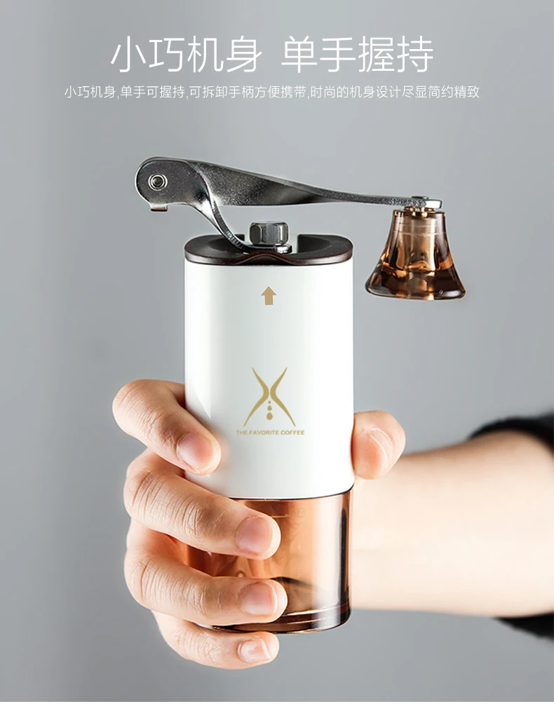 

Manual Pwoder Coffee Grinder Bean Mini Portable Stainless Steel Grinder Tools Hopper Cafetera Expreso Coffeeware DH50MCG