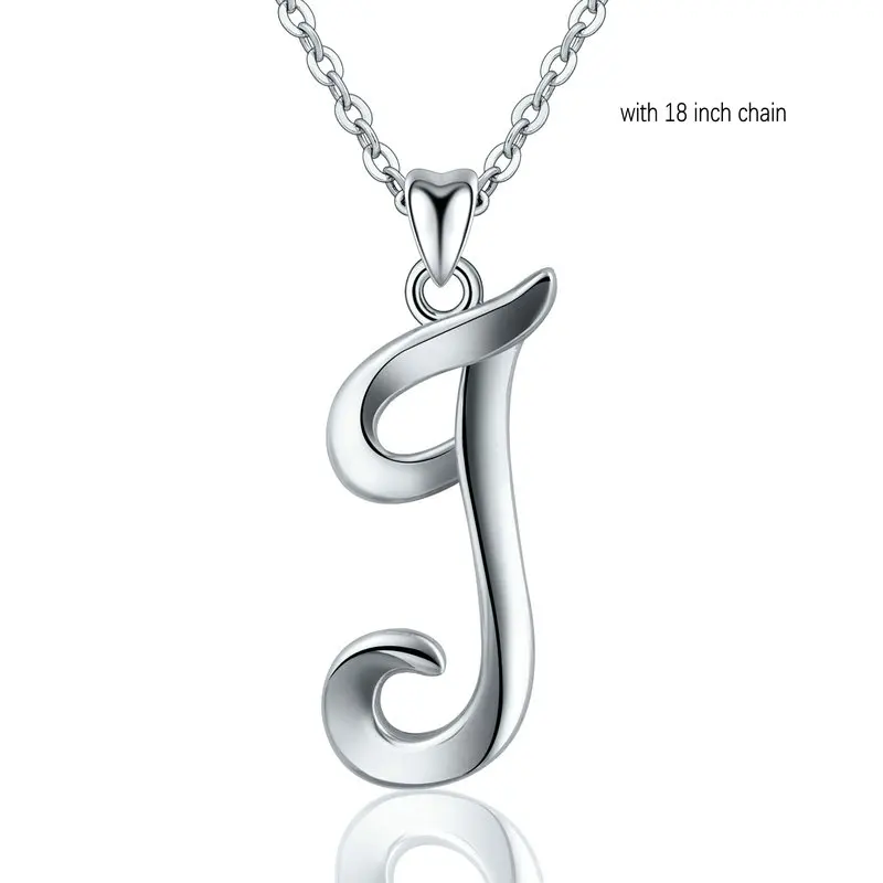 add 18 inch chain J EUDORA уникальное 925 пробы Серебряное ожерелье с подвеской в виде буквы A& B для женщин и мужчин модное персонализированное ювелирное изделие подарок для девочки CYD109 - Окраска металла: add 18 inch chain J
