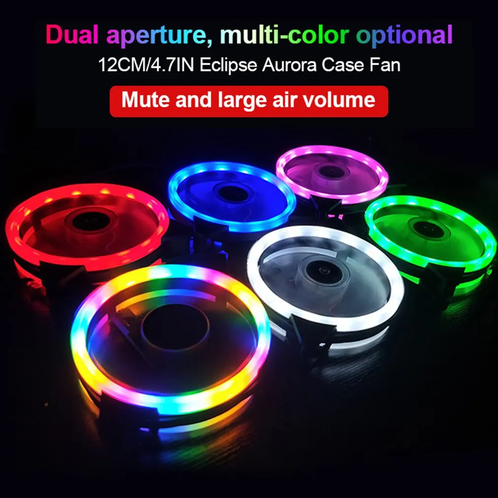 

120mm PC Computer Case Fans Ultra Silent LED Cooling Fan 12VDC 3P IDE 4Pin Radiator CPU Cooler Fan With Anti-Vibration Rubber