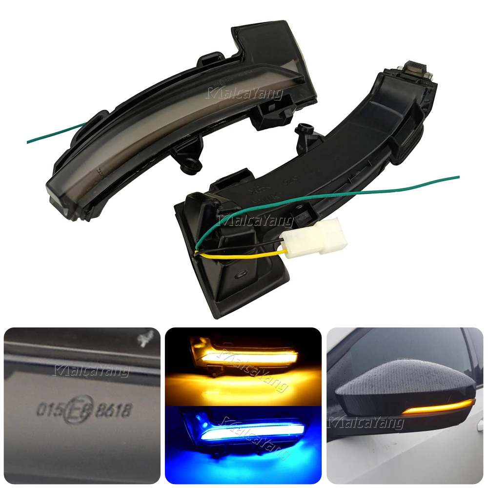 2Piece Dynamic LED Turn Signal Light Blinker For Skoda Octavia Mk3 A7 5E for VW T-roc Troc T-cross 2014 2015 2017 2018 2019 2020 |